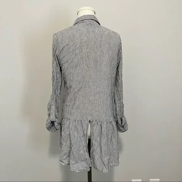 Anthropologie Sunday In Brooklyn Wiley  Striped Button Down Cotton Blouse - Picture 8 of 11